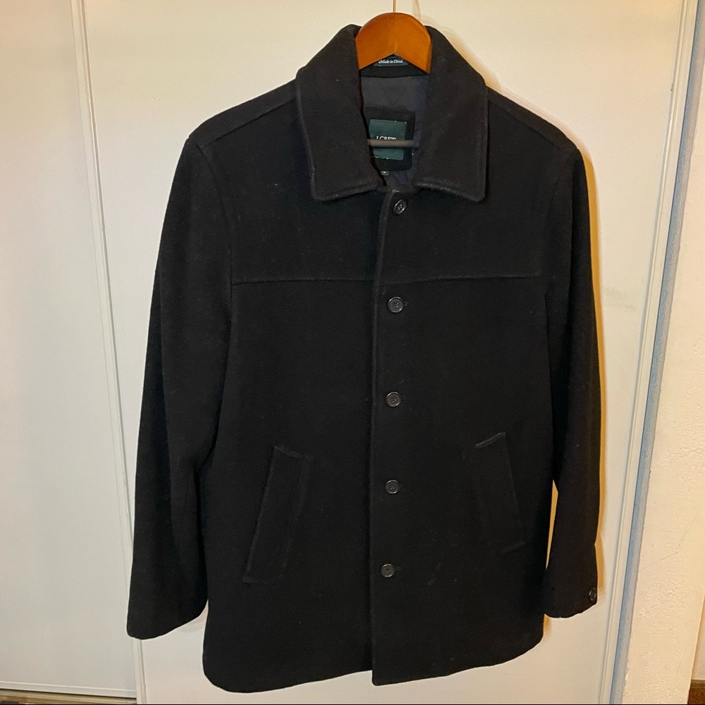 SOLD - J CREW University Jacket Coat Stadium - Black - Size M